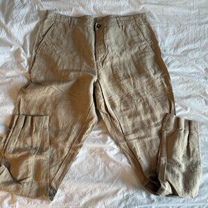 Outlier Injected-Linen Pants in Khaki/Dry Tan 36